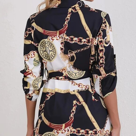Chain Golden Print Shirt (S-M-L-XL-XXL) ( - Picture 5 of 6